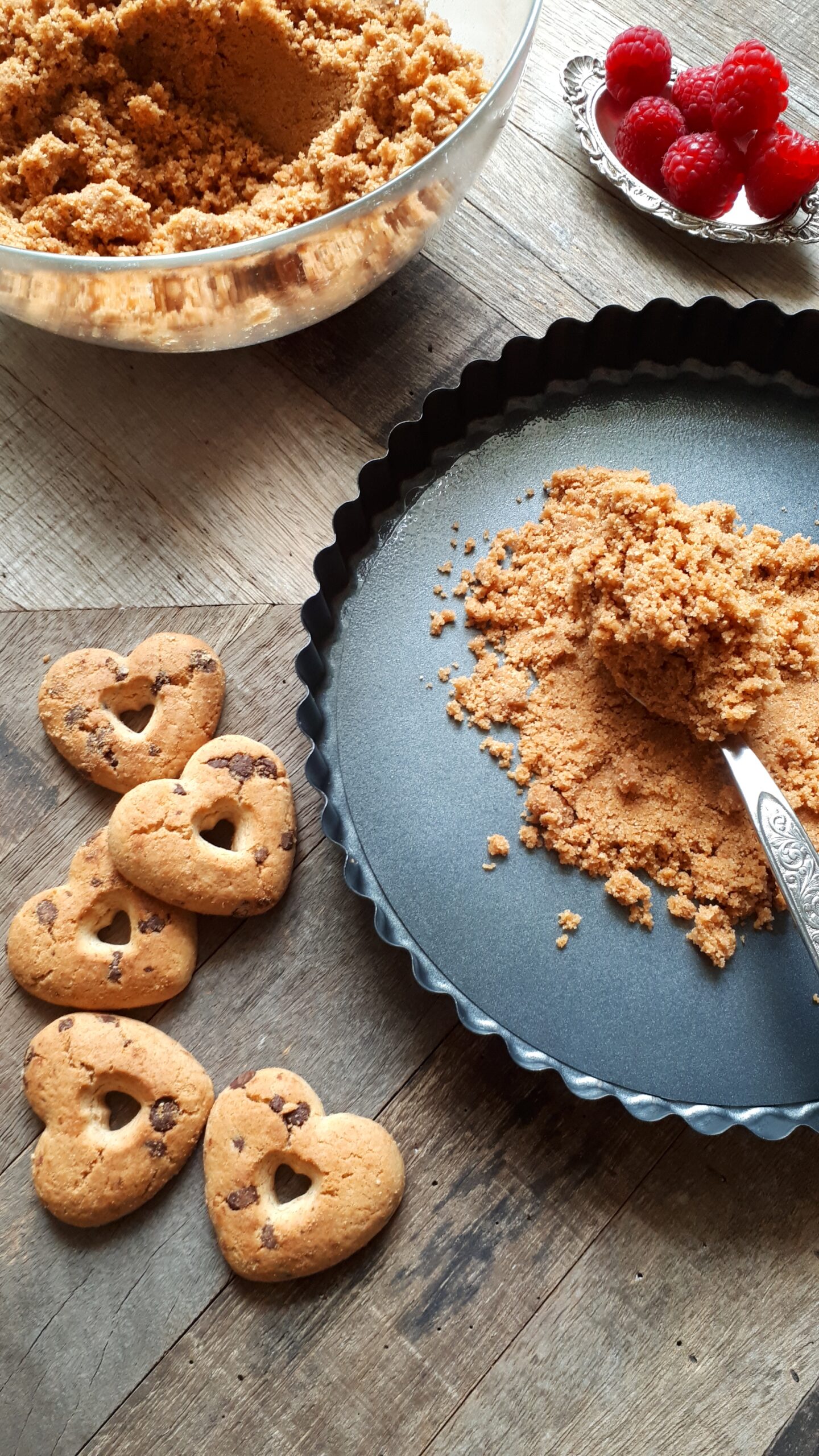 Base cheesecake con biscotti tritati