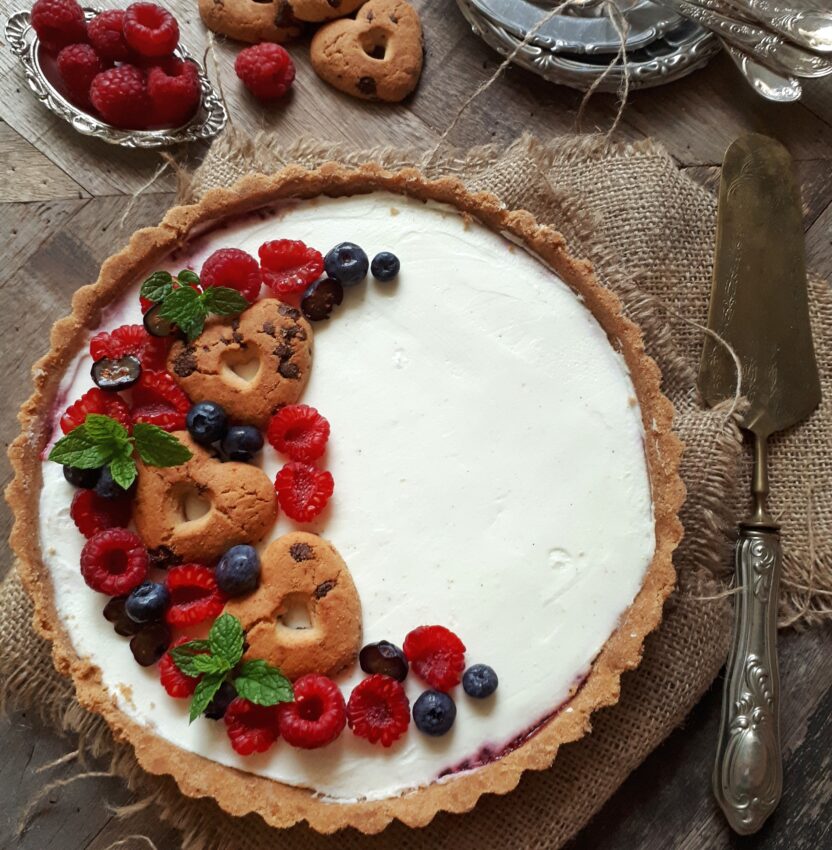 Cheesecake alla Vaniglia e Lamponi senza cottura